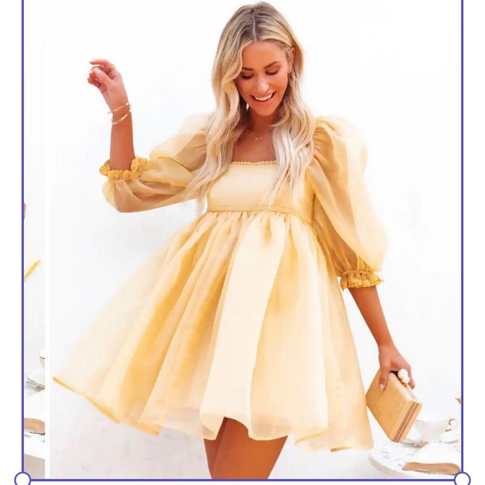 Vici Puff Sleeve Babydoll Selkie Style Dress